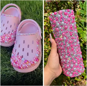 DIY resin pearl flatback rhinestones mix set for custom shoes cups phone case crafts