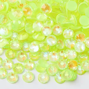 Yellow glass flatback rhinestones detail shot for DIY nail art and phone case accessories