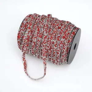 10mm resin rhinestone chain trim self-adhesive crystal ribbon for DIY crafts and clothing decor.