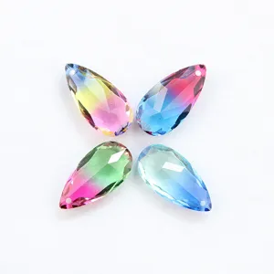 Perles de verre en cristal en forme de goutte degradee pour fabrication DIY detail