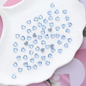 Light blue heart crystal rhinestones flatback glass diamonds for nail art and clothing decor
