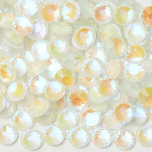 White AB flatback glass rhinestones for nail art DIY crafts and phone case decoration accessories