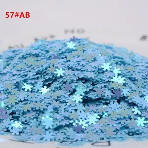 5mm Laser Schneeflocken Pailletten für Nail Art DIY, hellblaue Glitzer Flocken Zubehör.