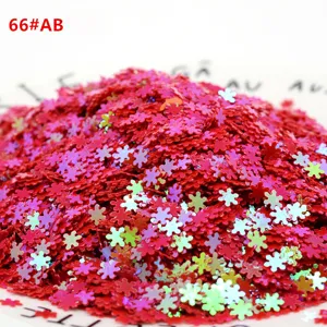 Rote Laser Schneeflocken Nagel Pailletten 5mm DIY Bastel Glitzer Zubehör Pack für Dekoration