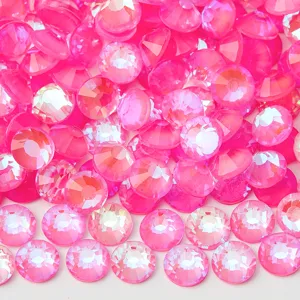 Pink flatback rhinestone detail, sparkle crystal gems for nail art, DIY phone case decor.