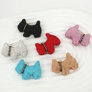 Pendentif porte-clés chien strass cristal brillant accessoire sac à main en 6 couleurs