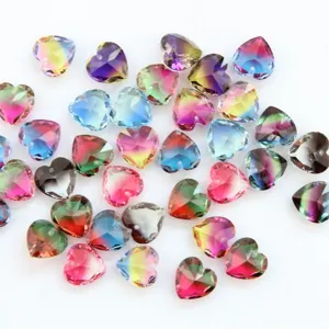 Hart Glas Strass Hanger DIY Oorbekoring Kleurrijke Verloop Kristal Strass Sieraden Maken Accessoires