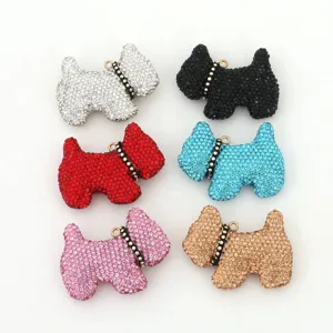 Pendentifs Porte-clés Chien Scottie Strass Scintillants Breloques Sac Cristal Coloré