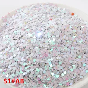 Lentejuelas en forma de corazón láser purpurina escamas accesorios DIY para decoración