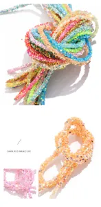 Tubo flexible de resina con purpurina 6mm DIY accesorios para el cabello decoracion