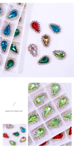 Teardrop Rhinestone Crystal Glass Gems DIY Nail Art Craft Accessories Multicolored