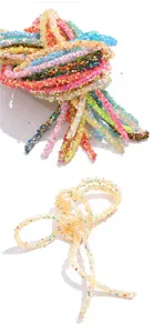 Tubo flexible de resina diamante con purpurina 6mm DIY accesorios para el cabello gorro.