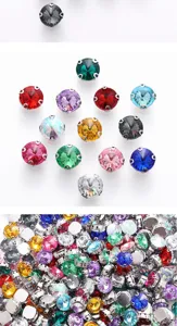 Detailed view of colorful acrylic claw rhinestones, perfect for DIY crafts and apparel decoration.