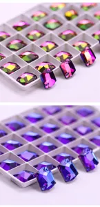 Bunte facettierte Kristall-Strasssteine zum Aufnähen für DIY-Kleidung und Hochzeitskleider.