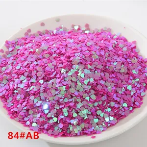 Lentejuelas en forma de corazón láser piezas brillantes para manualidades DIY 84#AB