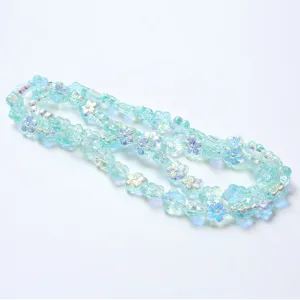 Cuentas de flores de cristal azul de 14mm para joyeria DIY hermosos hilos de cuentas.