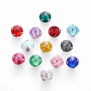 Round acrylic claw rhinestones for DIY sewing crafts colorful accessories main display view.