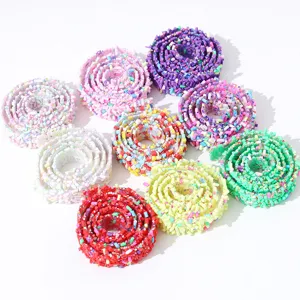 Rollo de cinta de diamantes de resina colorida cinta adhesiva de arcilla blanda para bolsos