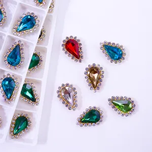 Drop-shaped rhinestone DIY accessories for shoes, clothing and hair decoration items.