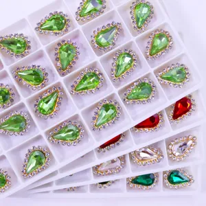 Teardrop rhinestone glass crystals DIY hair accessories clothing shoes craft embellishments