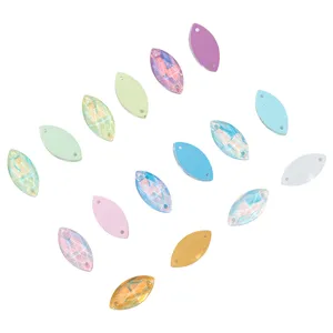 Kleurrijke markies strass steentjes om te naaien platte achterkant voor DIY jurken tassen.