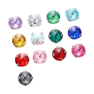 Colorful round acrylic claw rhinestones for DIY handmade clothing and jewelry sewing parts