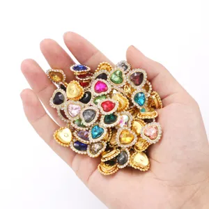 Boutons à coudre en strass cristal cœur pour les accessoires de bijoux DIY charm