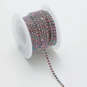 Roll of colorful rhinestone chain crystal cup chain DIY nail art jewelry decoration supply