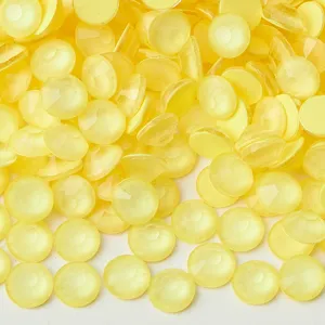 Strass ronds jaunes à dos plat pour accessoires de vêtements DIY et décoration artisanale