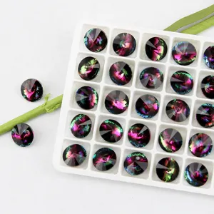 10mm round pointed bottom crystal rhinestones gradient DIY nail art sparkling decorative diamonds