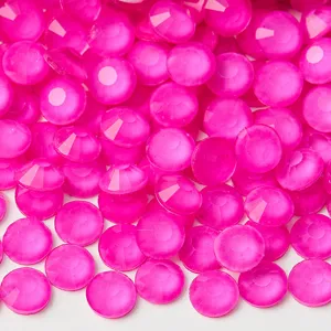 Strass rose néon à dos plat pour costumes DIY, gemmes scintillantes de décoration.