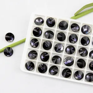 10mm Round Pointed Bottom Crystal Rhinestones Gradient DIY Nail Art Gemstones Tray Set