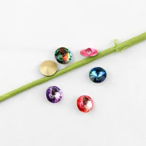 10mm round pointed bottom gradient crystal rhinestones for nail art DIY and crafts.