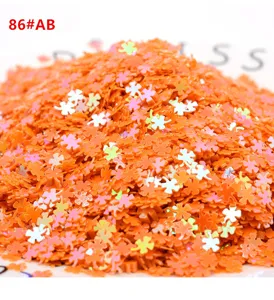 Paillettes trifoglio a quattro foglie laser arancione fai da te accessori decorativi