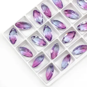 Farbverlauf Markise Glas Strass Anhänger, Einzelloch Kristall DIY Schmuck Zubehör Variante.