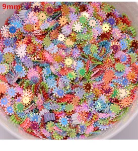 Lentejuelas coloridas de 9mm con forma de engranaje para accesorios de ropa DIY