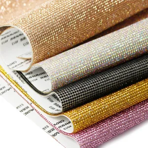 Self-adhesive rhinestone mesh sheets hot melt adhesive crystal diamond sheets DIY crafts