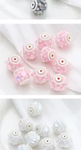 DIY flower beads perforated diamond bead beaded pen accessories bracelet trendy toy accessory