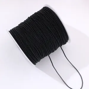 Black Beaded Chain Roll Spool for DIY Nail Art Craft Decoration Accessories 1Roll