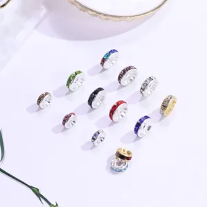 Bunte Strass-Abstandhalter Perlen und Rad-Charms fur DIY handgemachte Schmuck Armbander.
