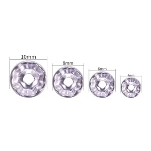 Silberfarbene Metall Rad Distanzperlen für DIY Schmuck, in 4, 6, 8, 10mm Grössen erhältlich.
