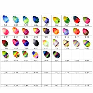 Farbkarte für Turmalin Glas Tropfen Strasssteine für DIY Schmuckdesign und Accessoires