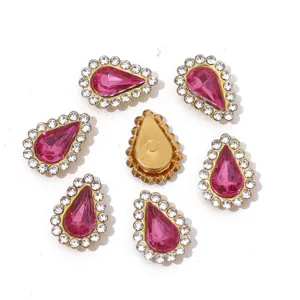 Teardrop acrylic rhinestone claw drill DIY hair clothing jewelry decoration parts