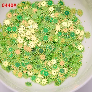 Lentejuelas en forma de rueda doradas y verdes DIY accesorios de ropa material principal