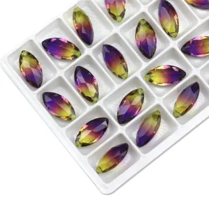 Marquise Glas Strass Anhänger Farbverlauf Kristall DIY Ohrring Schmuckherstellung Zubehör