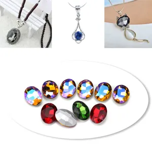 Ovale puntige kristallen strass-steentjes met zilverglas voor doe-het-zelf knutselen en decor.
