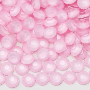 Pink flatback rhinestones round crystal gems for diy dress sewing crafts accessories