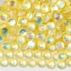 Luminescent opal mocha glass flatback rhinestones for phone case DIY crystal nail art deco