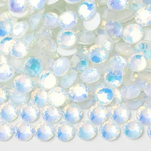 White AB flatback glass rhinestones for DIY nail art and phone case decoration. Sparkly crystals.