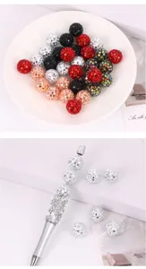 Cuentas de bola disco de diamantes de imitacion de arcilla cristal para joyeria DIY